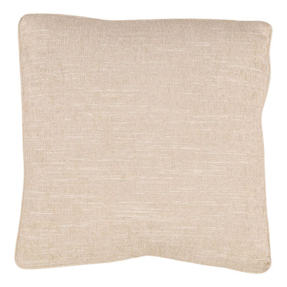 Cream Textured Woven Chenille Fabric Pillow 20 in Wide