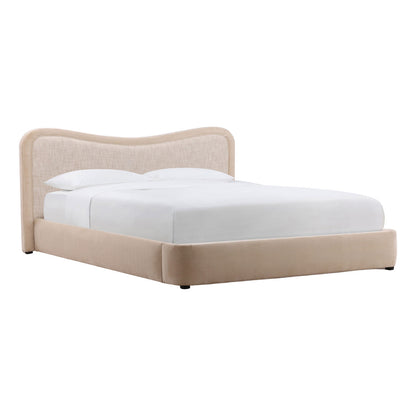 Artisan Velvet and Boucle Fabric Bed