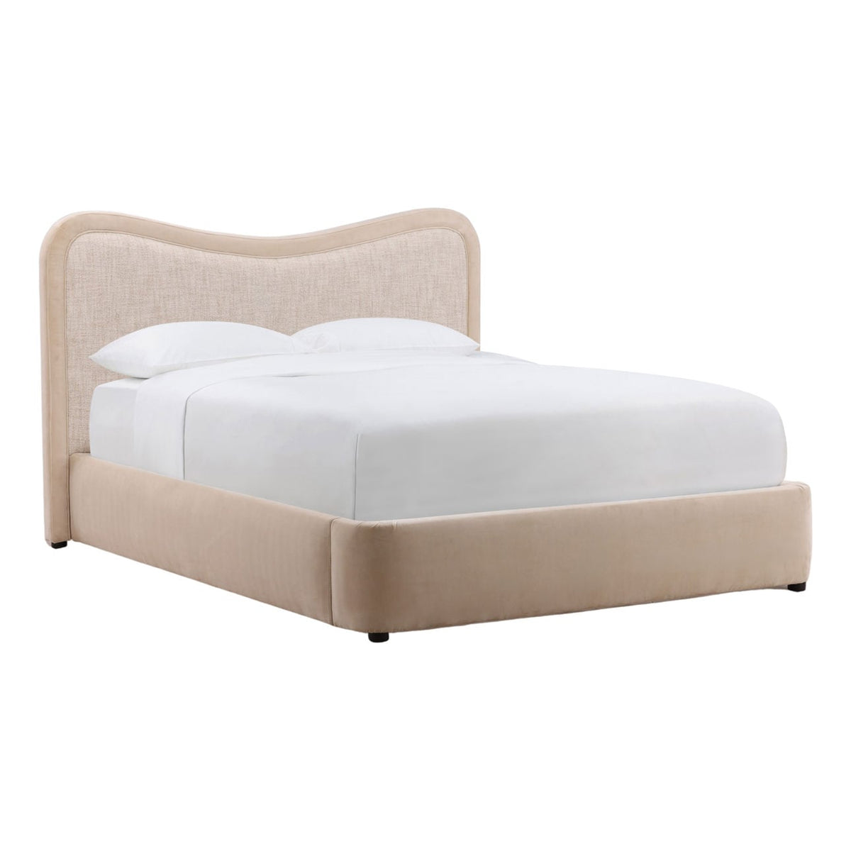 Artisan Velvet and Boucle Fabric Bed