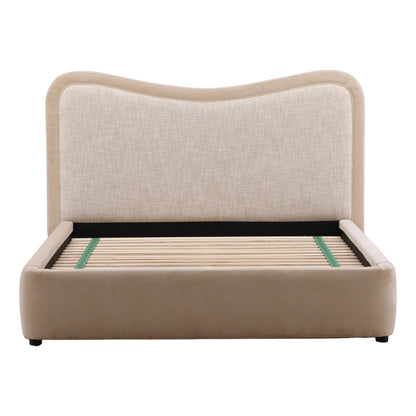 Artisan Velvet and Boucle Fabric Bed