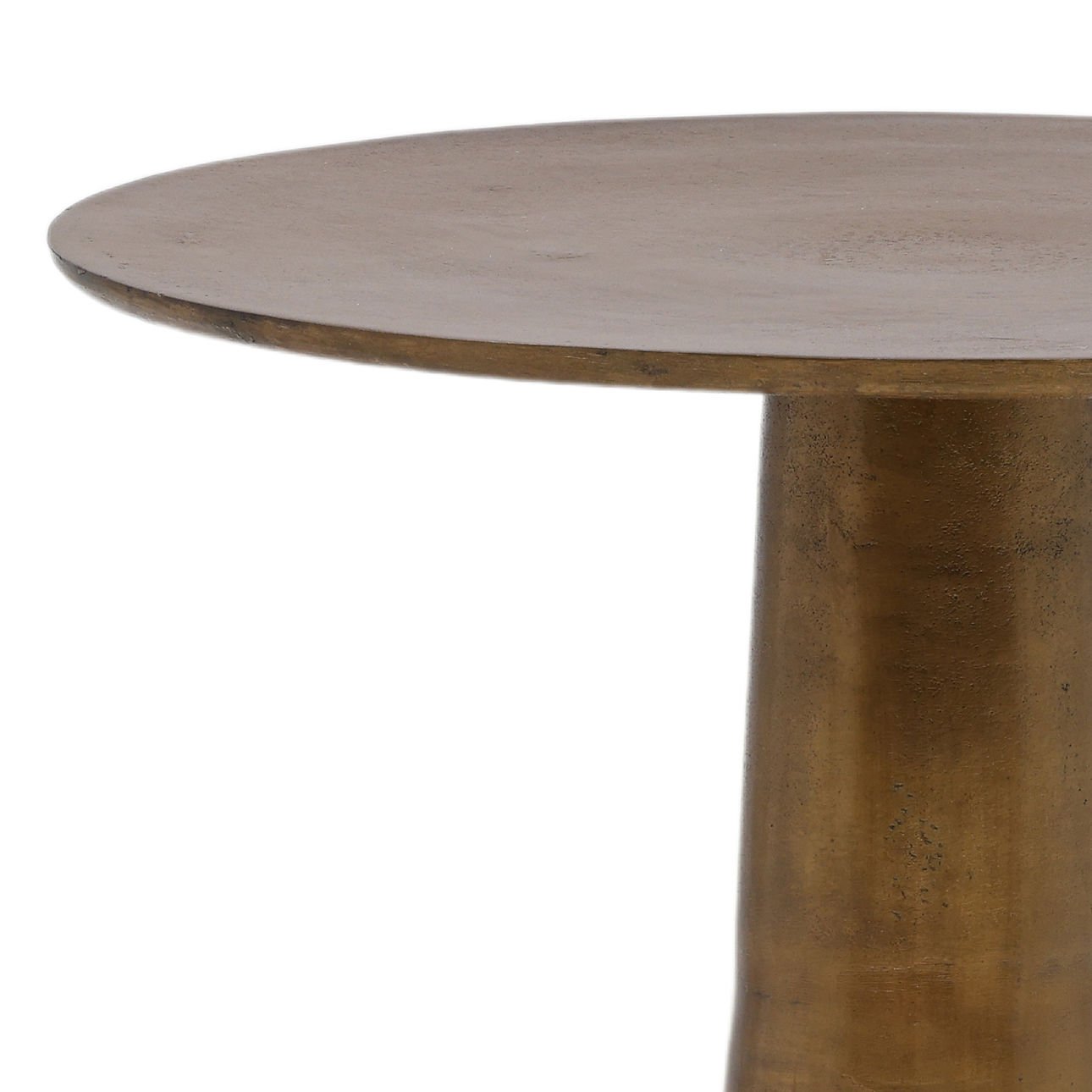 Antique Brass Finish Aluminum Table 19 in Wide