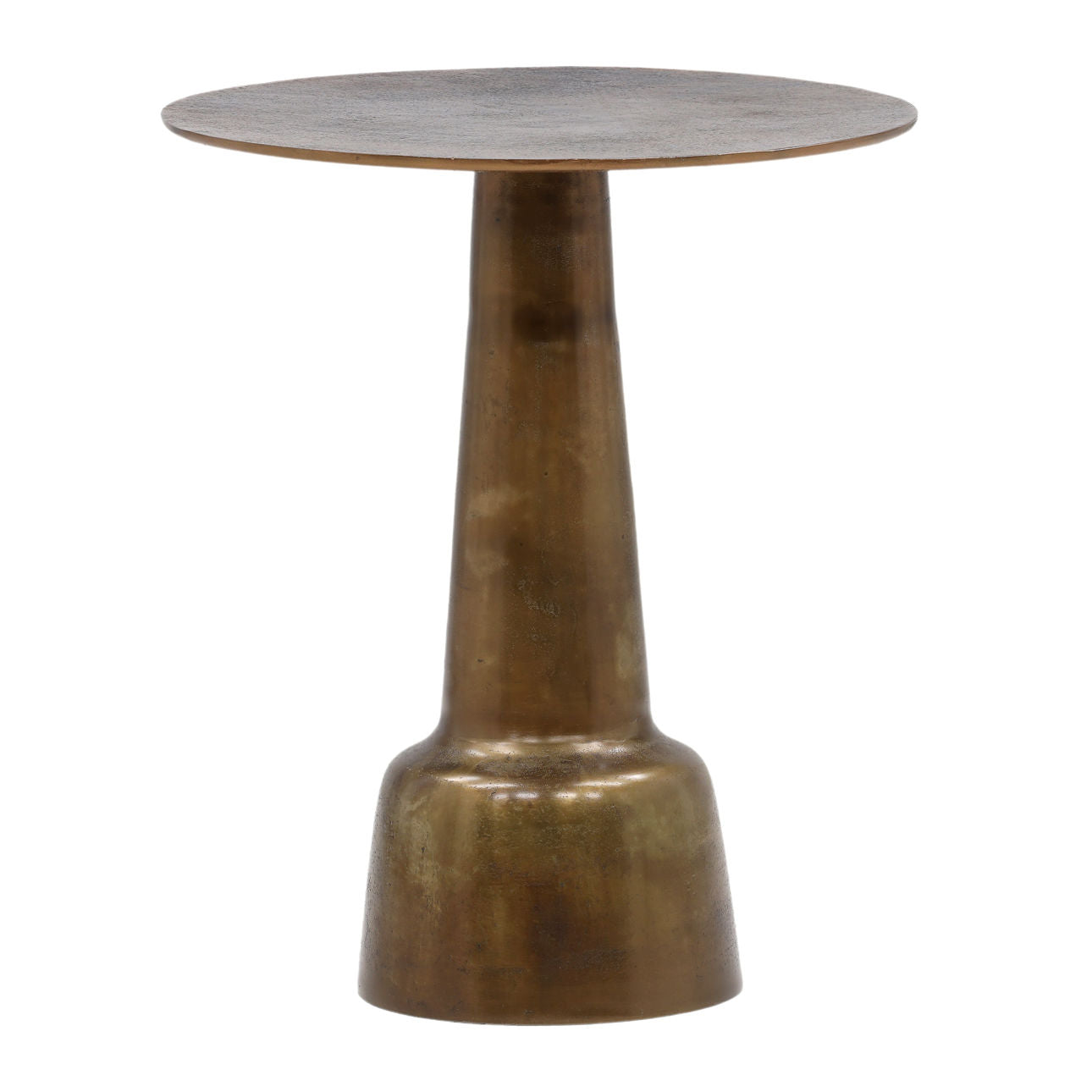 Antique Brass Finish Aluminum Table 19 in Wide