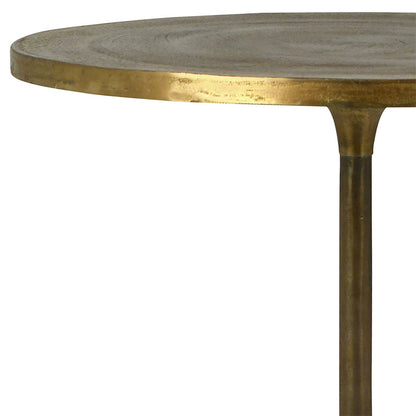 Antique Brass Finish Aluminum Table 31.5 in Wide