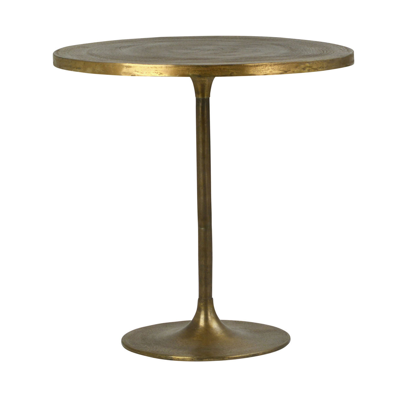 Antique Brass Finish Aluminum Table 31.5 in Wide