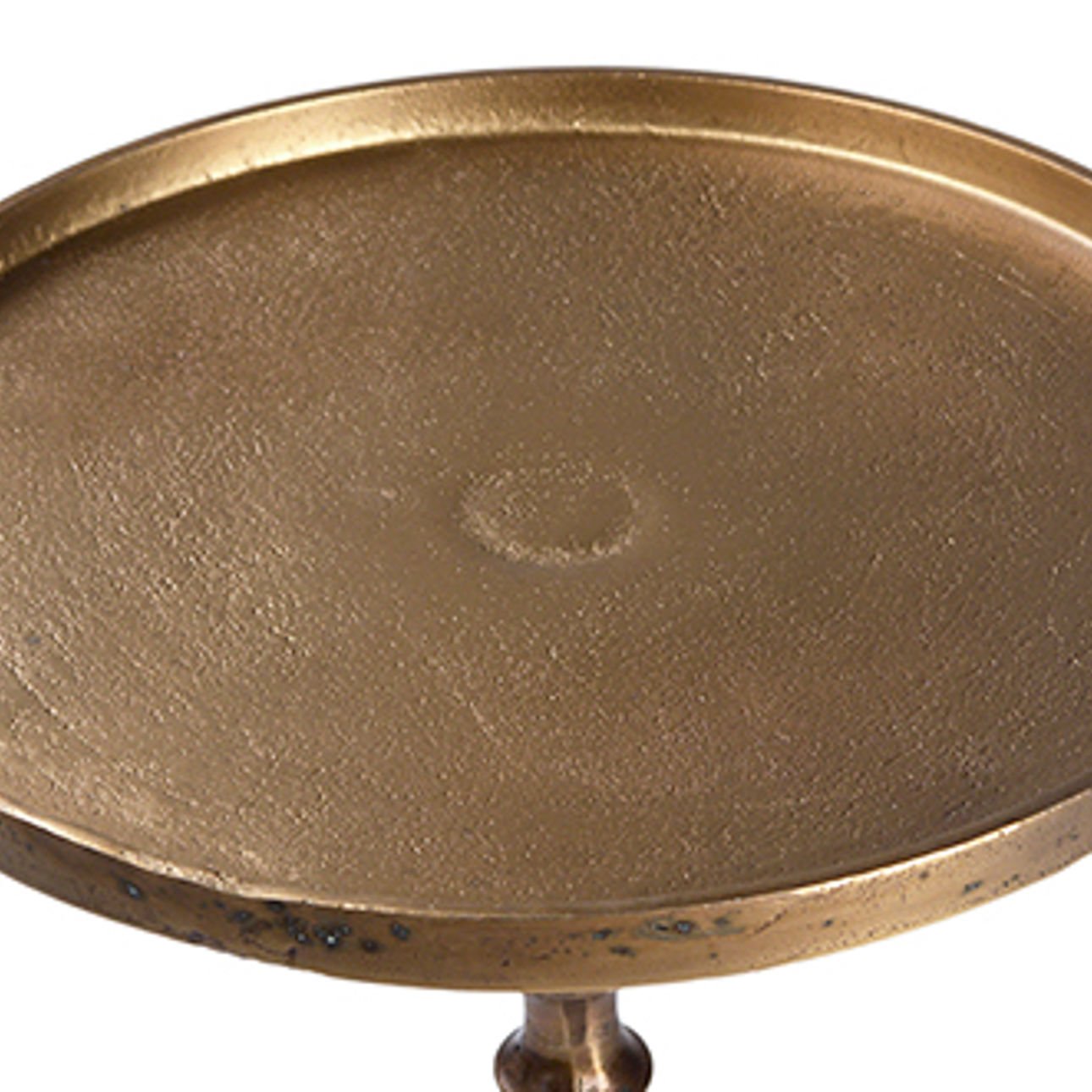 Antique Brass Finish Aluminum Table 18.5 in Wide