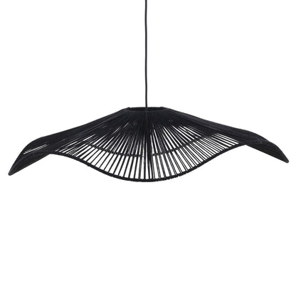 Black Cotton Rope and Steel Light 31 in Wide