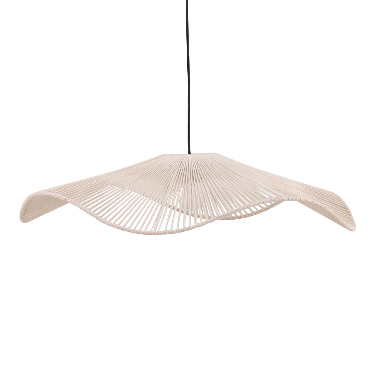Cream Cotton Rope and Steel Light 31 in Wide