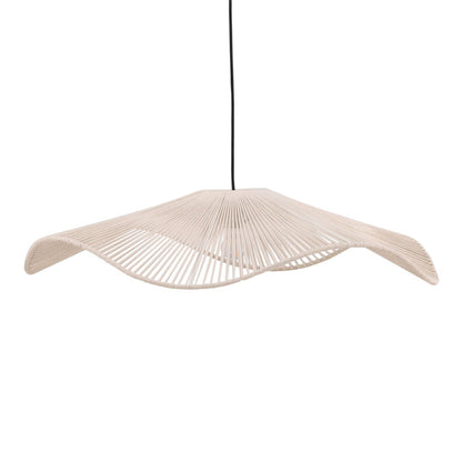 Cream Cotton Rope and Steel Light 31 in Wide
