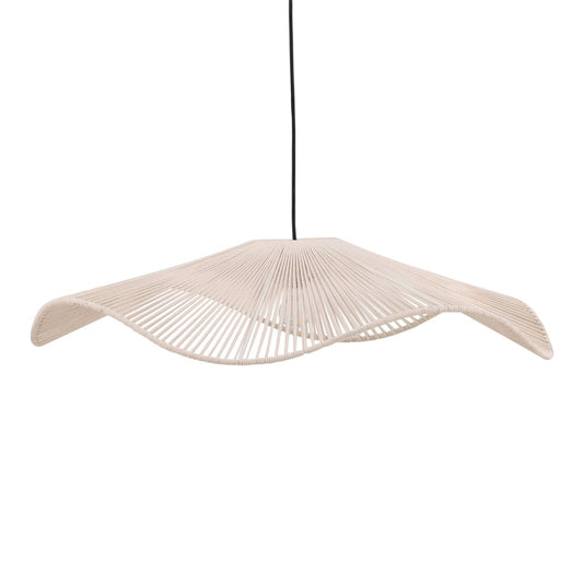 Cream Cotton Rope and Steel Light 31 in Wide