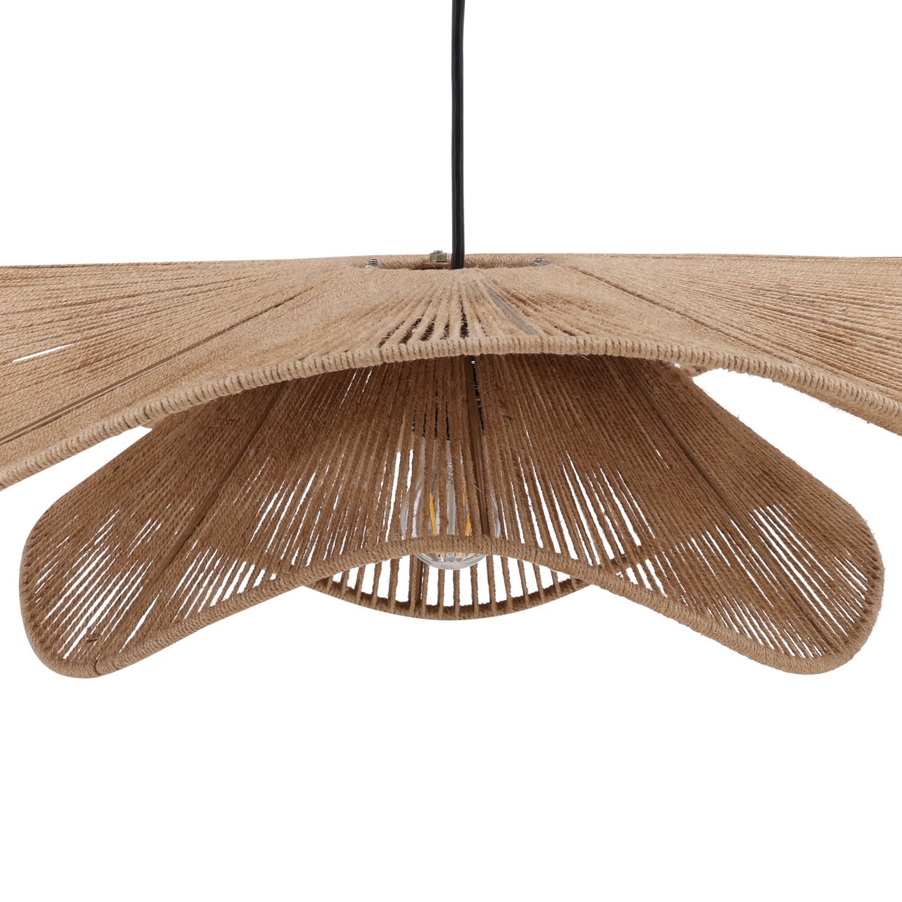 Natural Jute Rope and Steel Light 32 in Wide