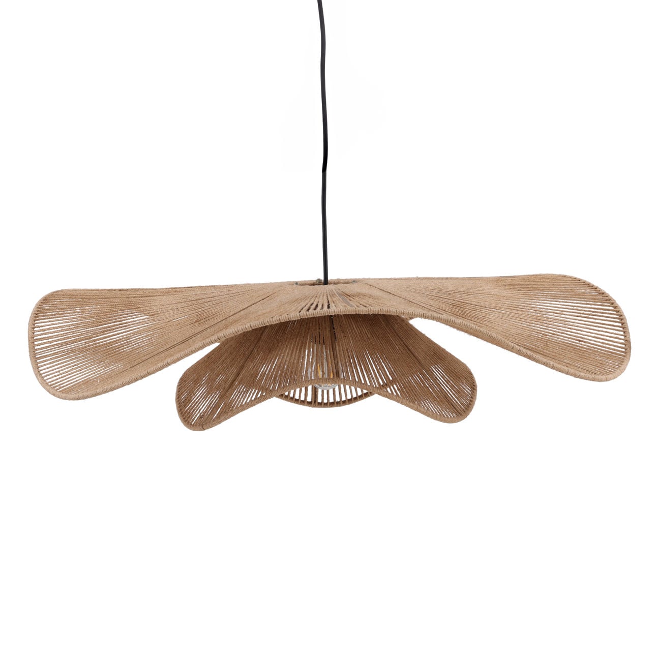 Natural Jute Rope and Steel Light 32 in Wide