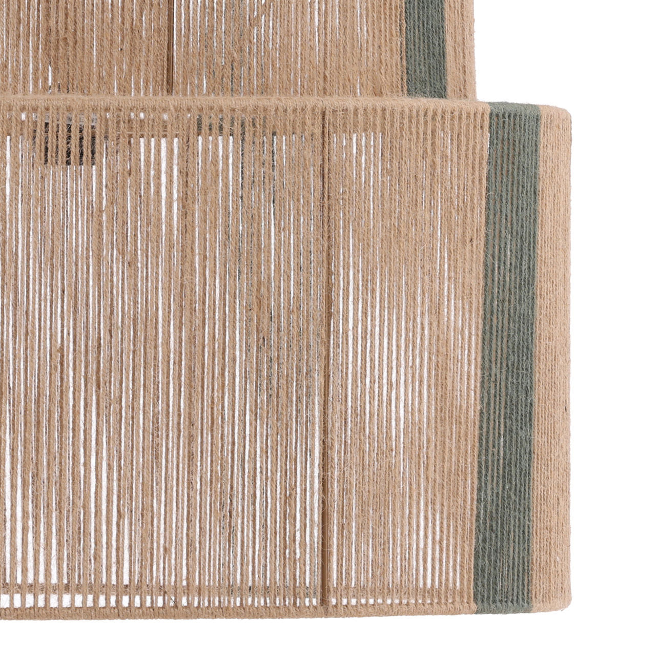 Natural and Green Jute Rope and Steel Light 24 in Wide