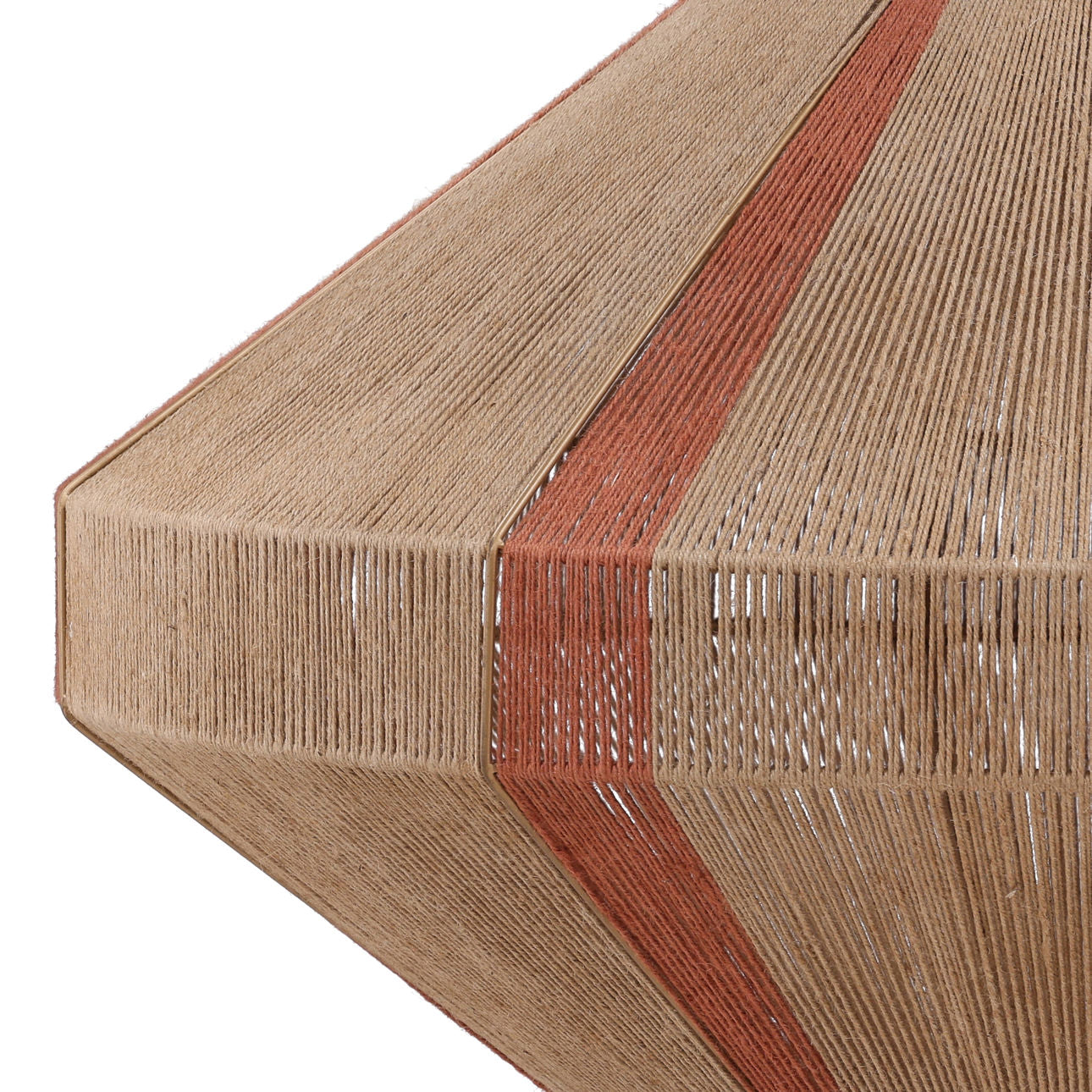 Natural and Rust Jute Rope and Steel Light 32 in Wide
