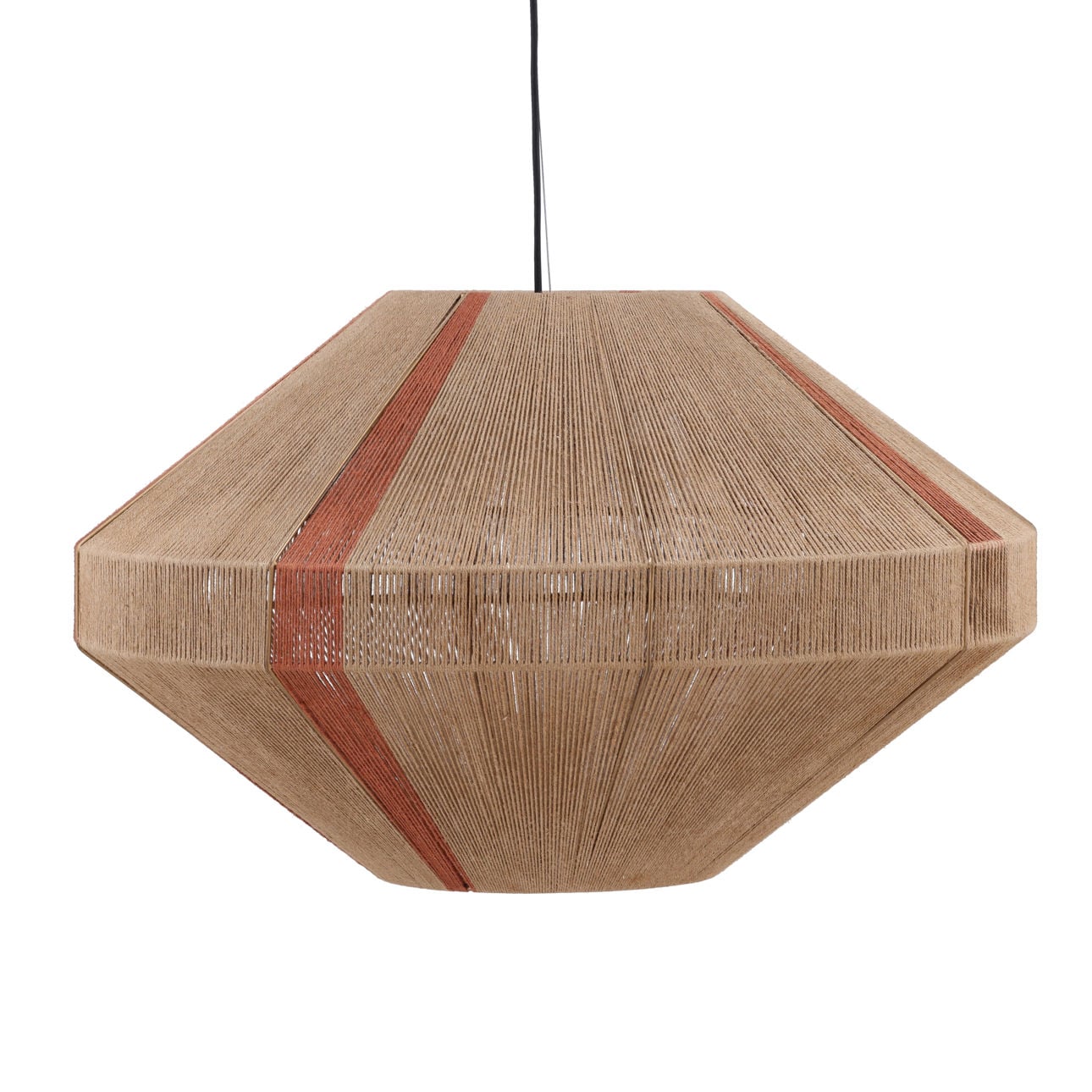 Natural and Rust Jute Rope and Steel Light 32 in Wide