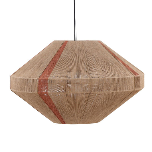 Natural and Rust Jute Rope and Steel Light 32 in Wide