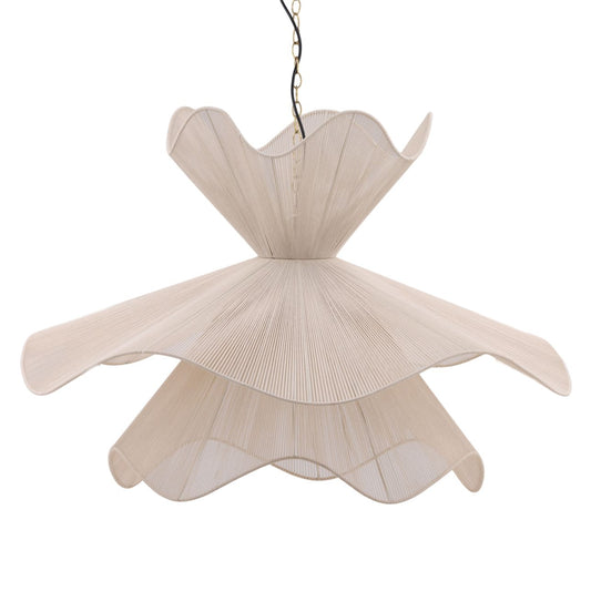 White Jute Rope and Steel Light 44 in Wide