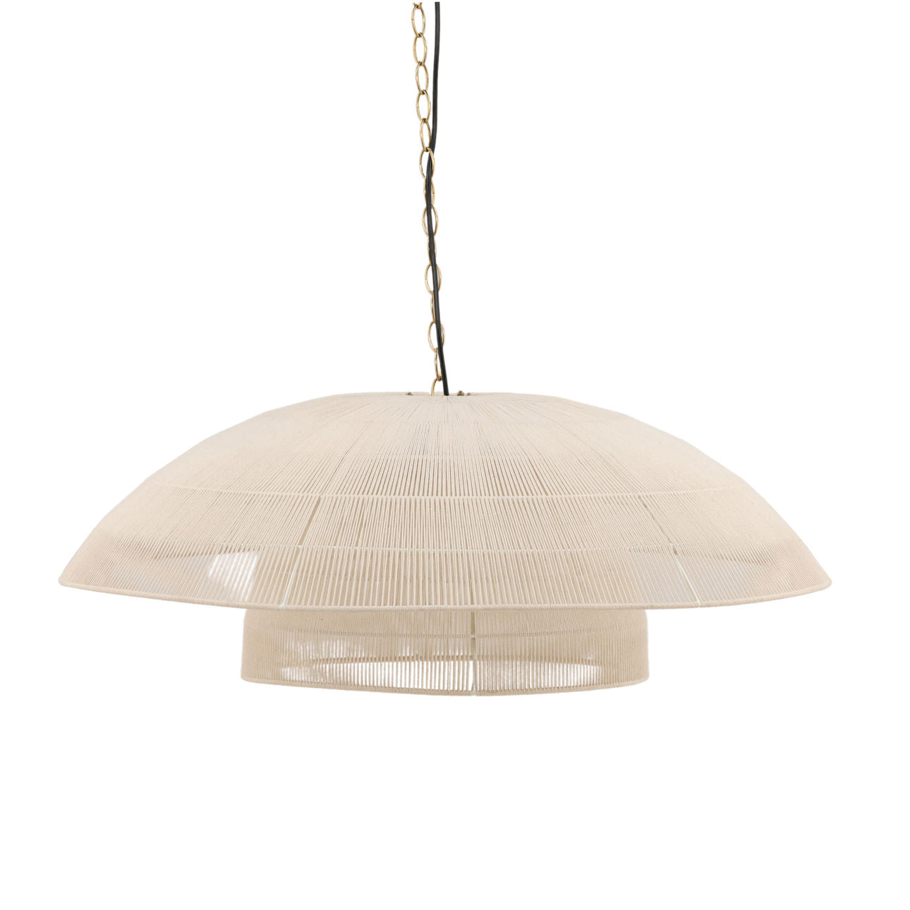 White Jute Rope and Steel Light 36 in Wide