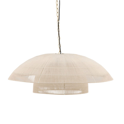 White Jute Rope and Steel Light 36 in Wide