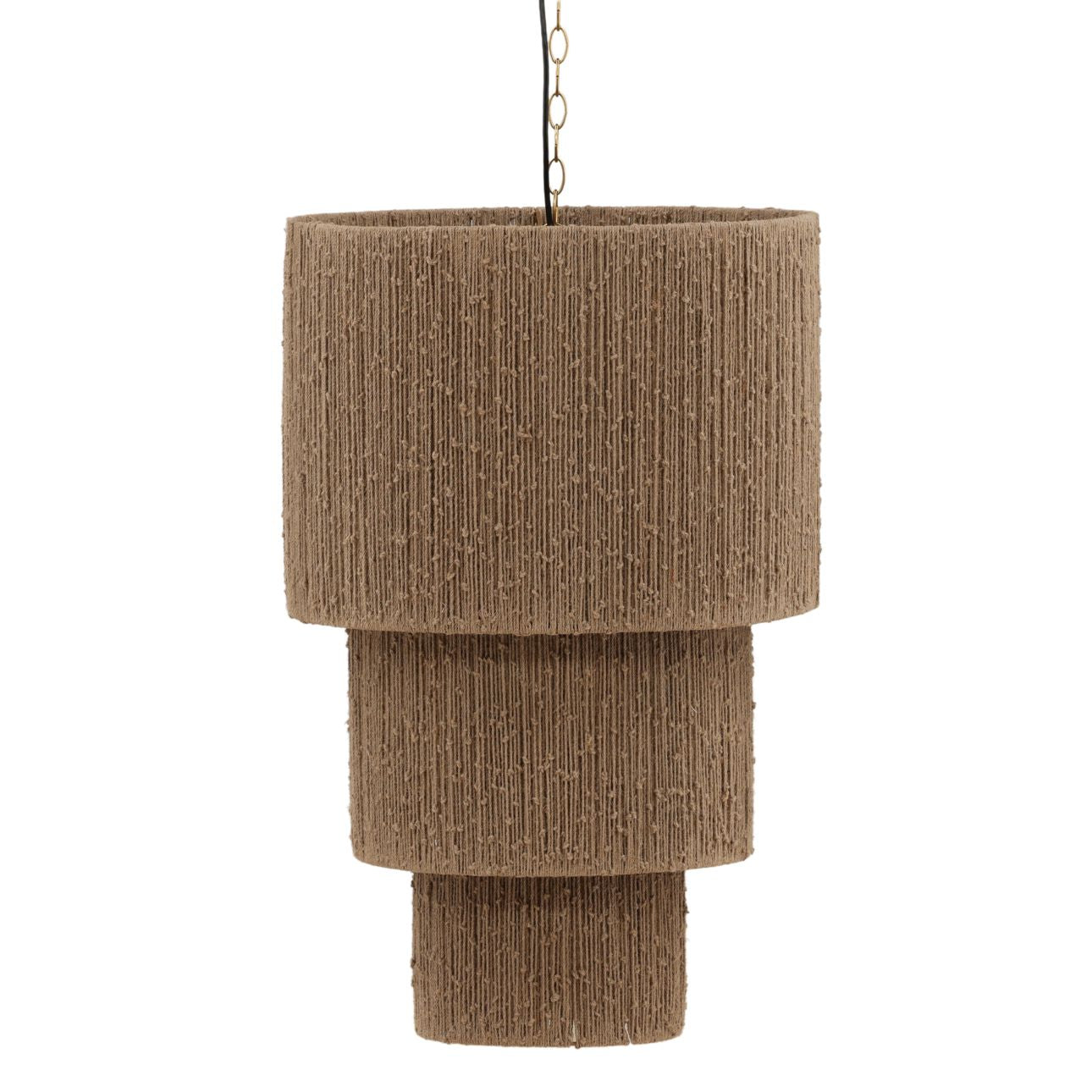 Natural Jute Rope and Steel Light 22 in Wide