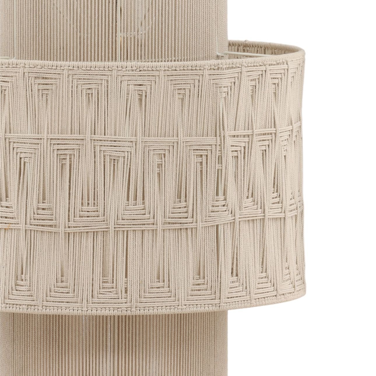 White Jute Rope and Steel Light 22 in Wide