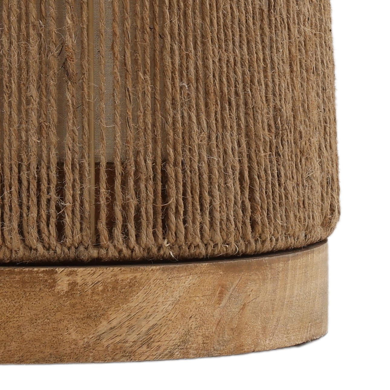 Natural Jute Rope and Steel Lamp 12 in Wide
