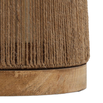 Natural Jute Rope and Steel Lamp 12 in Wide