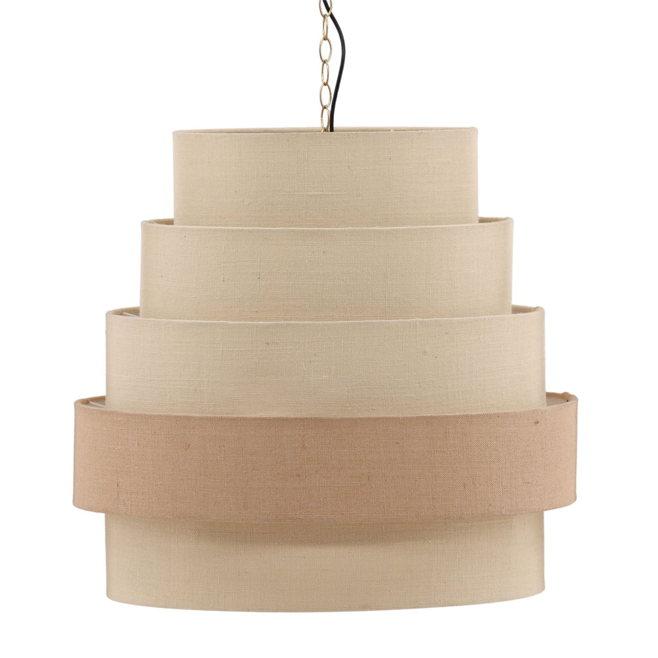 White and Natural Jute Rope and Steel Light 30 in Wide