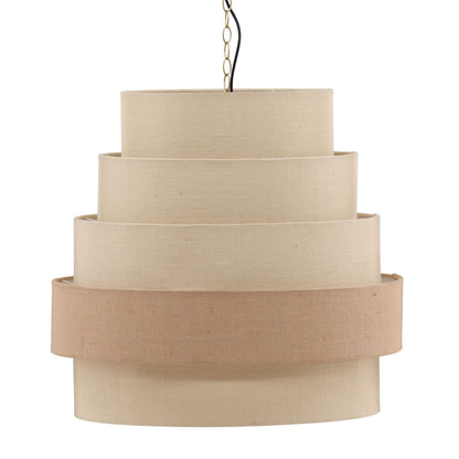 White and Natural Jute Rope and Steel Light 30 in Wide