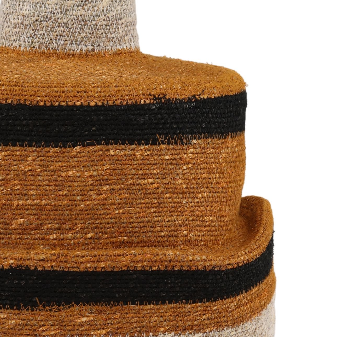 Natural, Ginger and Black Natural Seagrass Light 18 in Wide