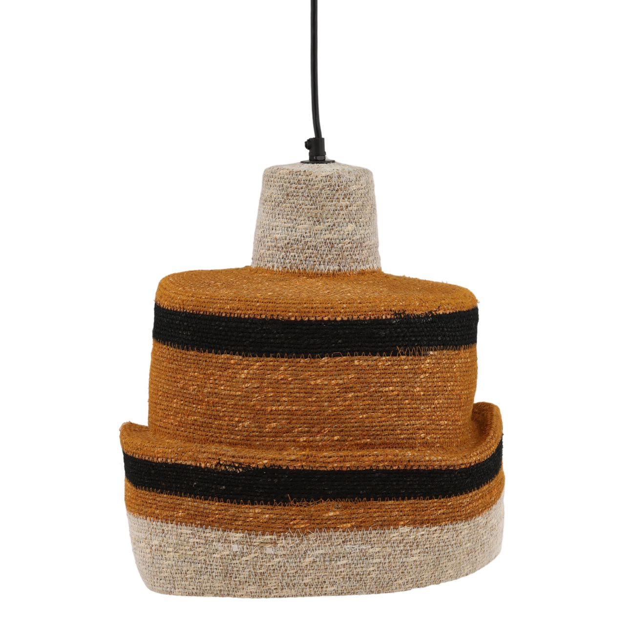 Natural, Ginger and Black Natural Seagrass Light 18 in Wide