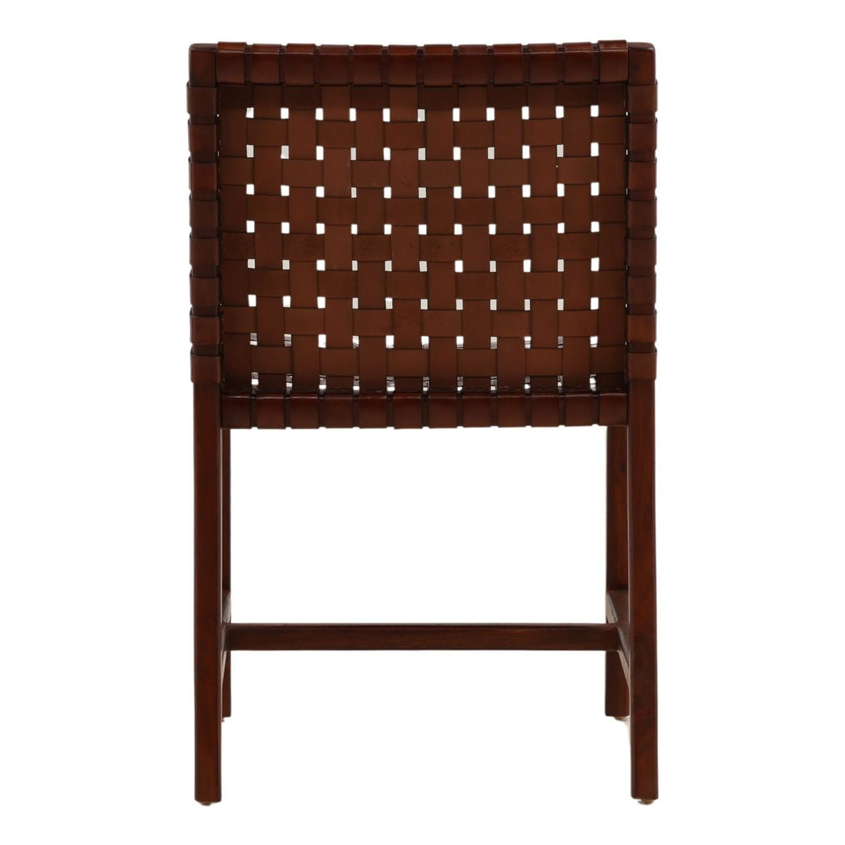 Curated Genuine Leather and Teak Wood Dining Chair