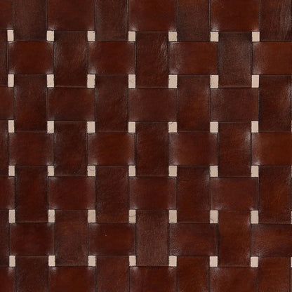 Curated Genuine Leather and Teak Wood Dining Chair