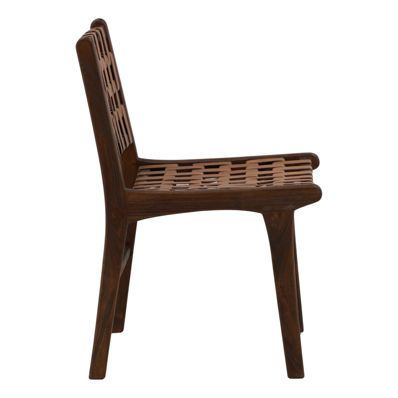 Brown Geniune Leather and Teak Wood Chair 20 in Wide