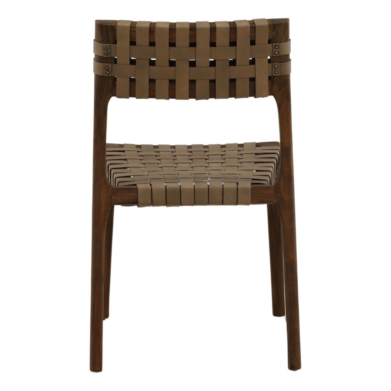 Green Genuine Leather and Teak Wood Chair 20 in Wide