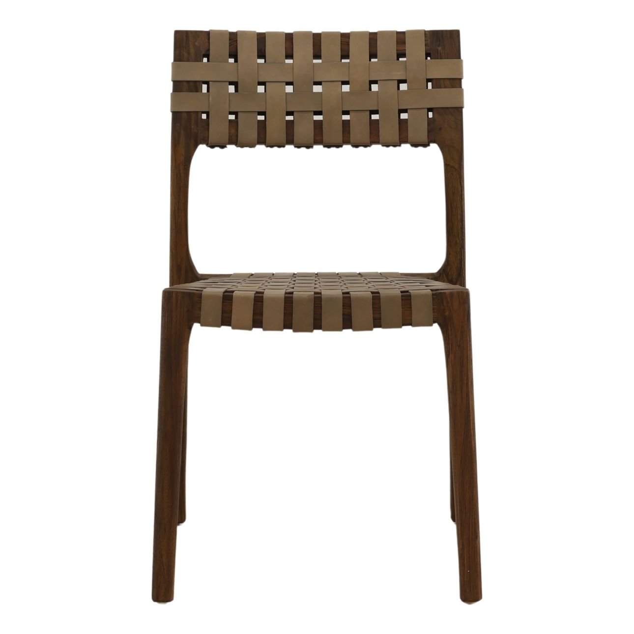 Green Genuine Leather and Teak Wood Chair 20 in Wide