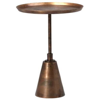 Oil Brass Finish Cast Aluminum Table 16.5 in Wide