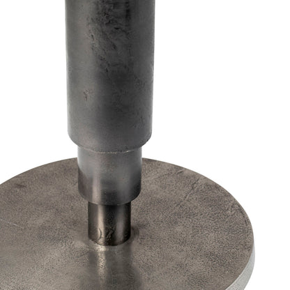 Raw Nickel with Black Patina Finish Cast Aluminum Table 29.5 in Wide