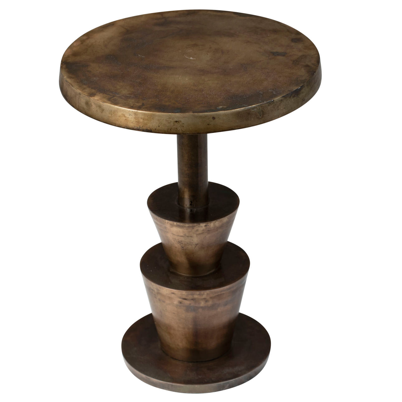 Antique Brass Finish Cast Aluminum Table 18 in Wide