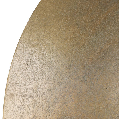 Antique Brass Finish Cast Aluminum Table 31.5 in Wide