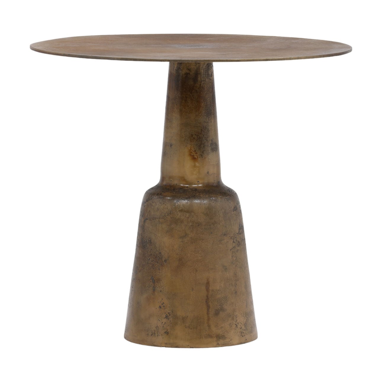 Antique Brass Finish Cast Aluminum Table 31.5 in Wide