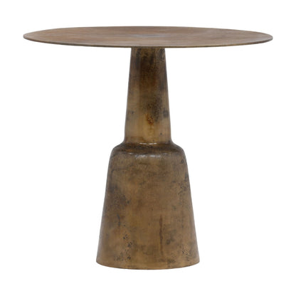 Antique Brass Finish Cast Aluminum Table 31.5 in Wide
