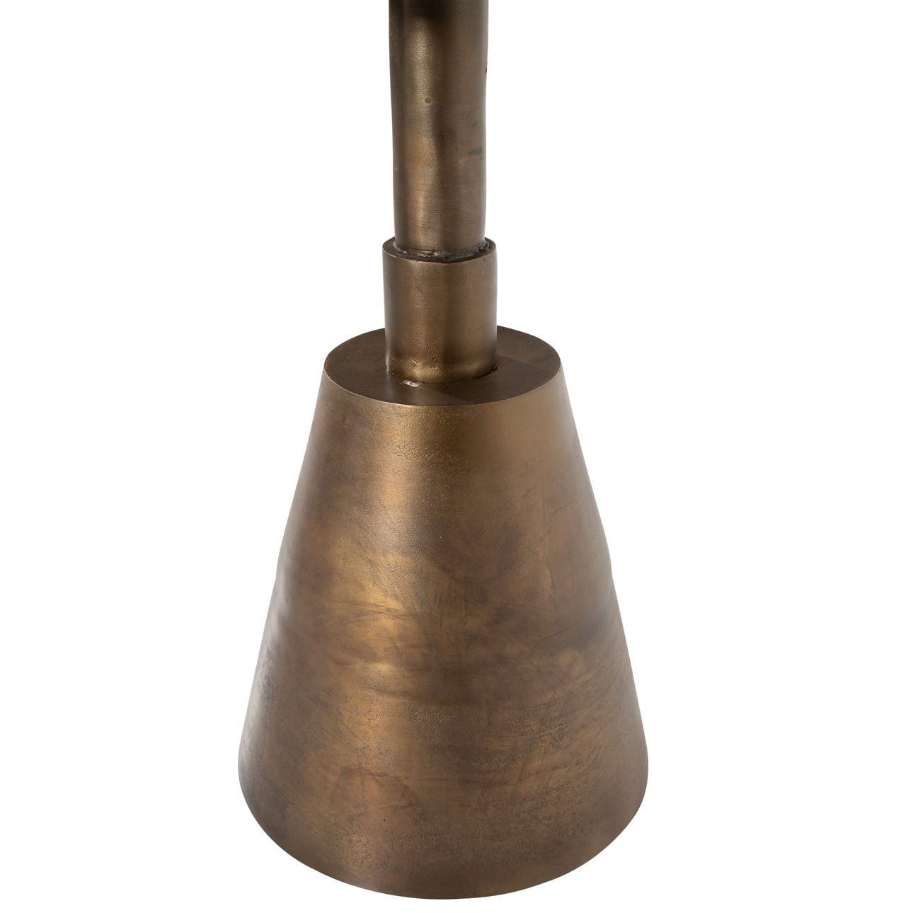 Oil Brass Finish Cast Aluminum Table 34 in Wide