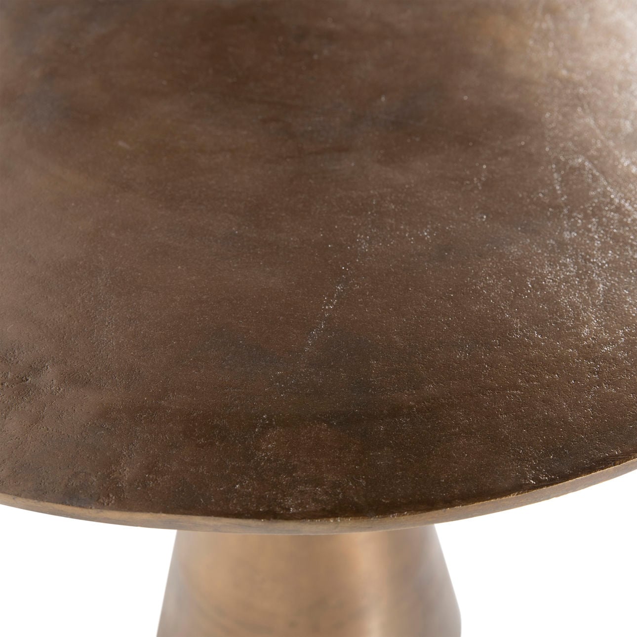 Oil Brass Finish Cast Aluminum Table 34 in Wide