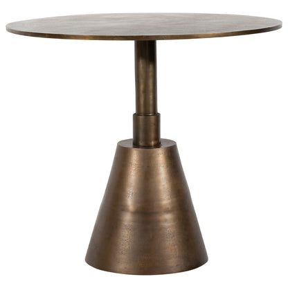 Oil Brass Finish Cast Aluminum Table 34 in Wide