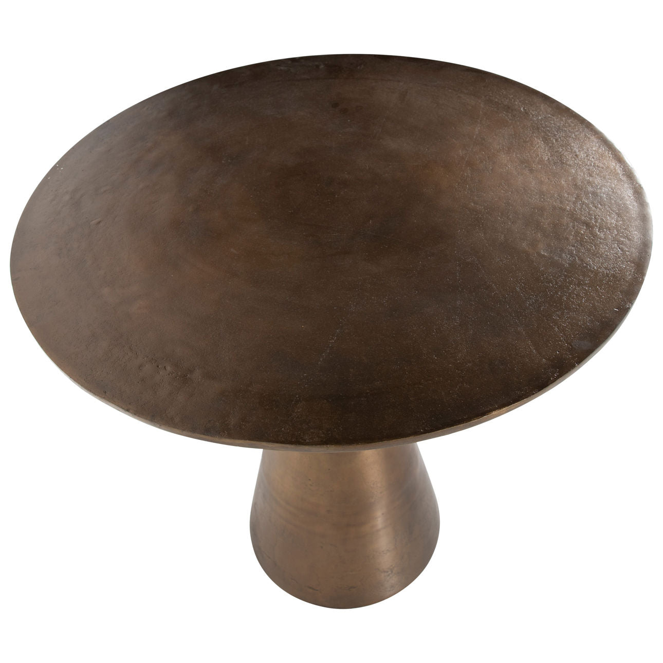Oil Brass Finish Cast Aluminum Table 34 in Wide