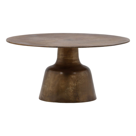 Vintage Brass Antique Finish Cast Aluminum Table 34 in Wide