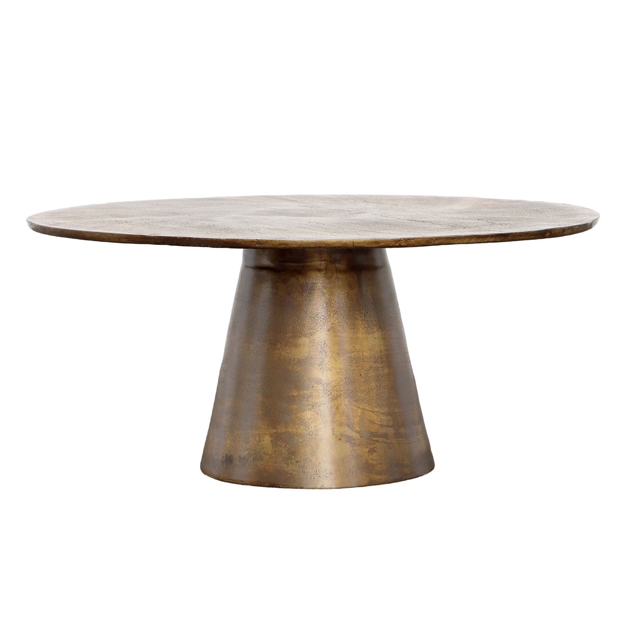 Antique Brass Finish Cast Aluminum Table 36 in Wide