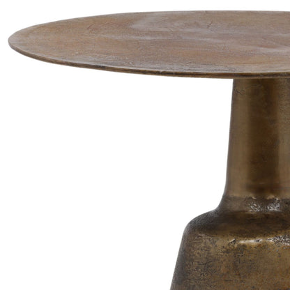 Antique Brass Finish Cast Aluminum Table 40 in Wide