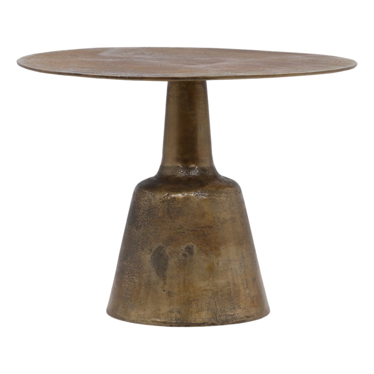 Antique Brass Finish Cast Aluminum Table 40 in Wide