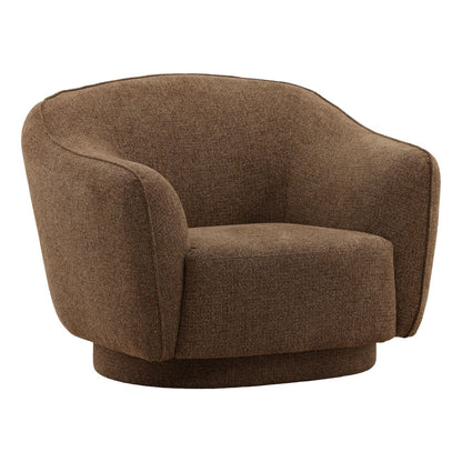 Milan Chocolate Woven Chenille Fabric Chair 43.5 in Wide